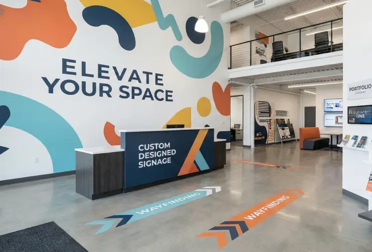 Indoor branding and graphic desing services in jeddah printazone