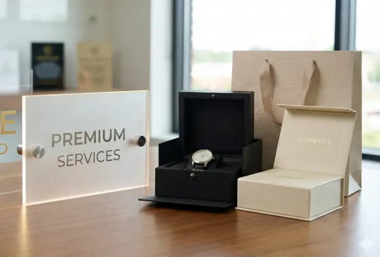 acrylic signs and premium packaging services in jeddah printazone